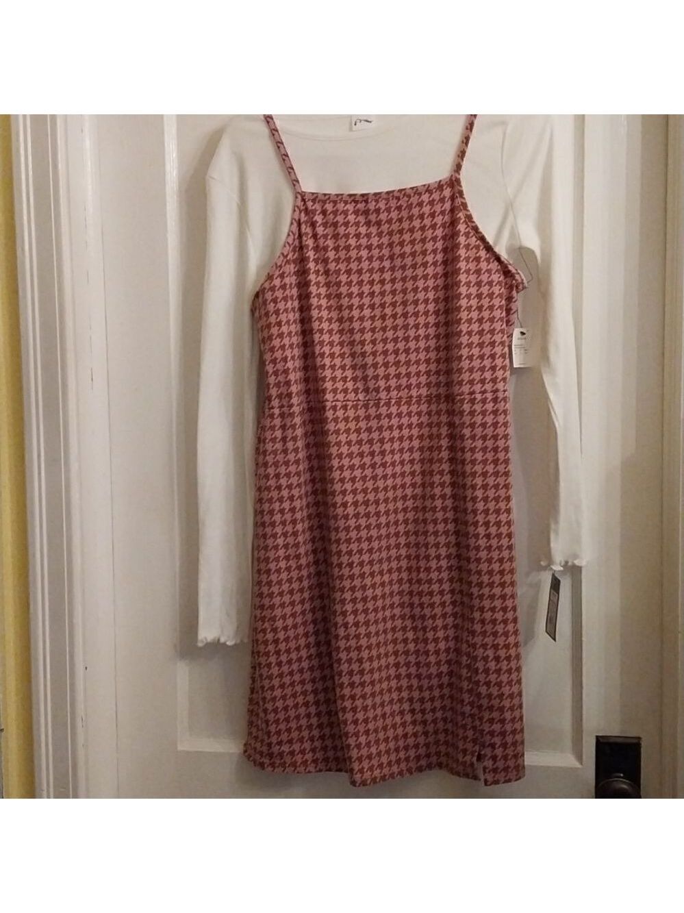 NWT  Art Class Girls' 2 for 1 Dress White Sleeve Long Top Size 18 XXL